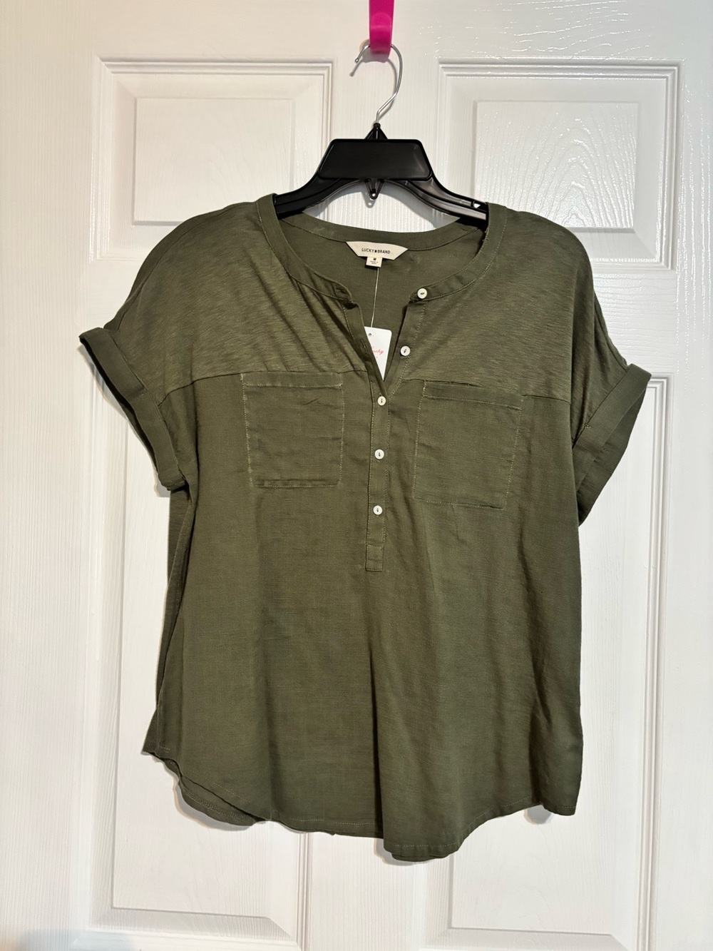 Lucky Olive Green Short Sleeve Top